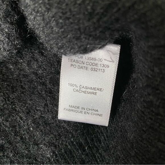 Splendid Charcoal Gray 100% Cashmere Ribbed Knit Sweater Size S - Picture 7 of 7